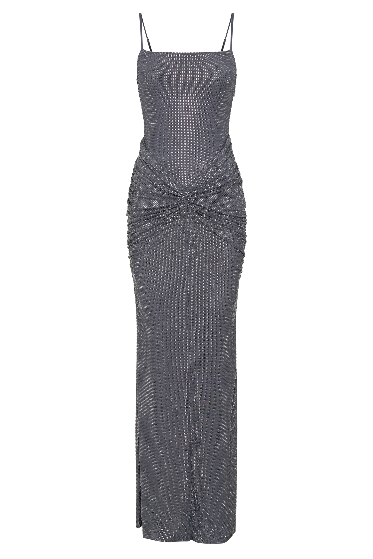 ROF Roisin Diamante Saten Maxi Elbise - Tunç