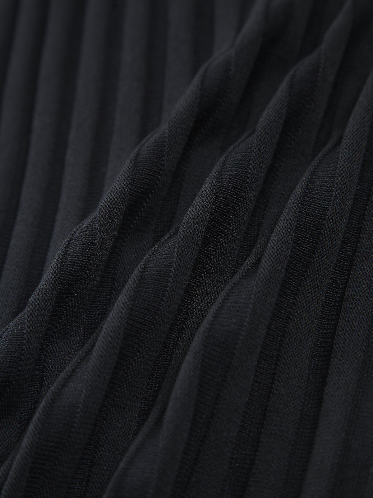 Pileli Triko Yelek Siyah Slim Fit