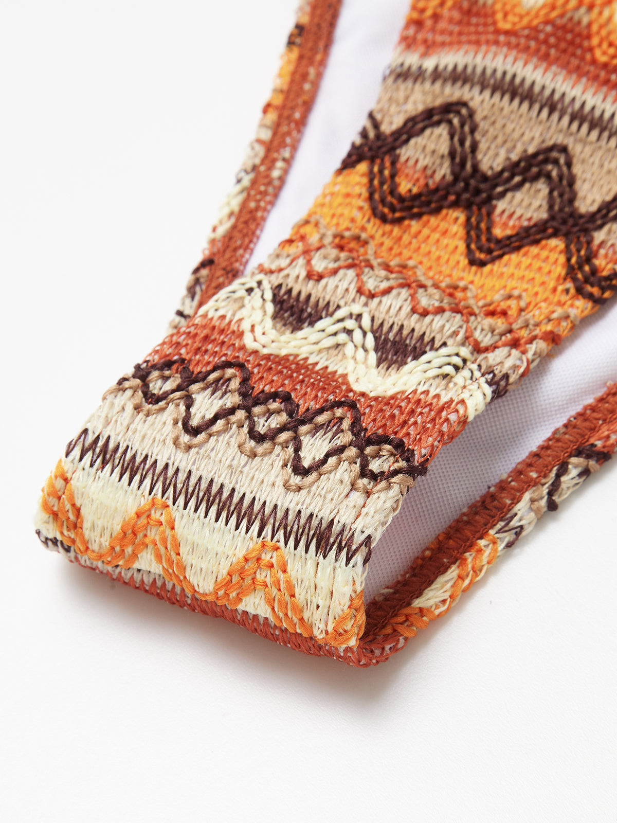 Halter Üçgen Örgü Bikini Takımı Kahverengi Çıkarılabilir Pedli