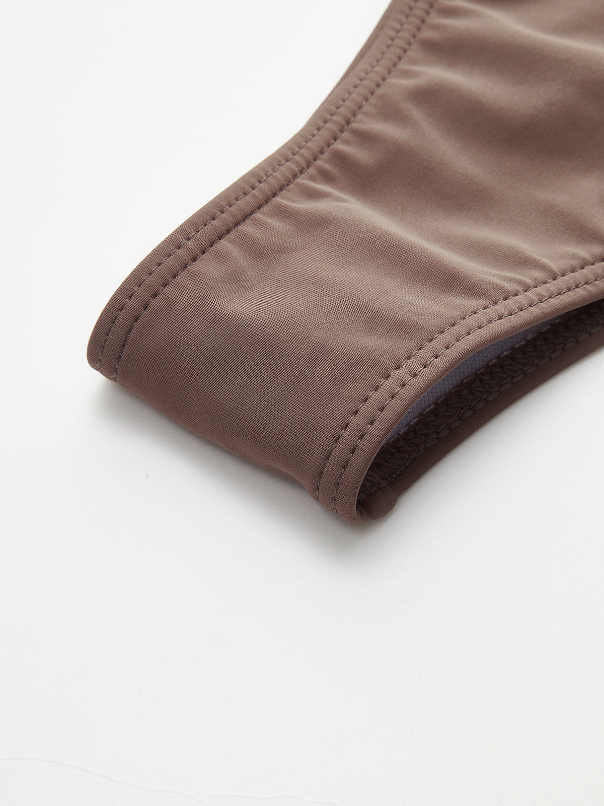 Kravat Detaylı Halter Bikini Seti Kahverengi