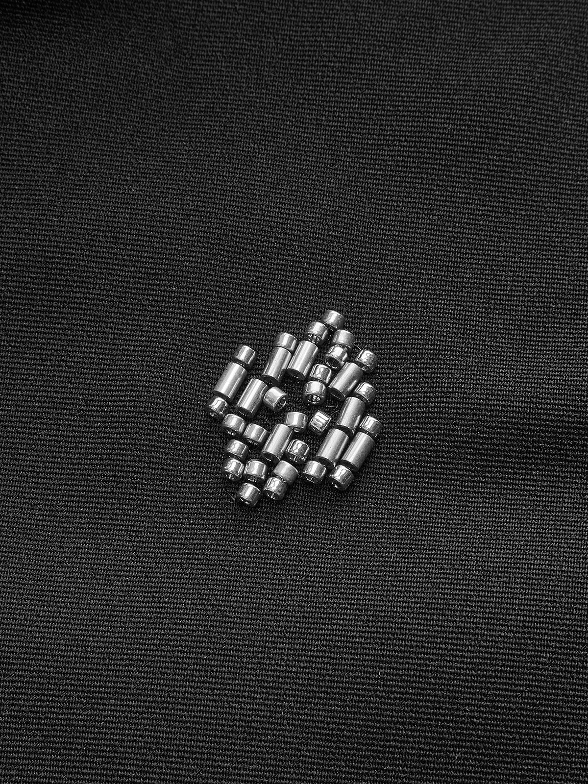 Tek Omuzlu Puantiyeli Bluz Siyah Asimetrik Kesim