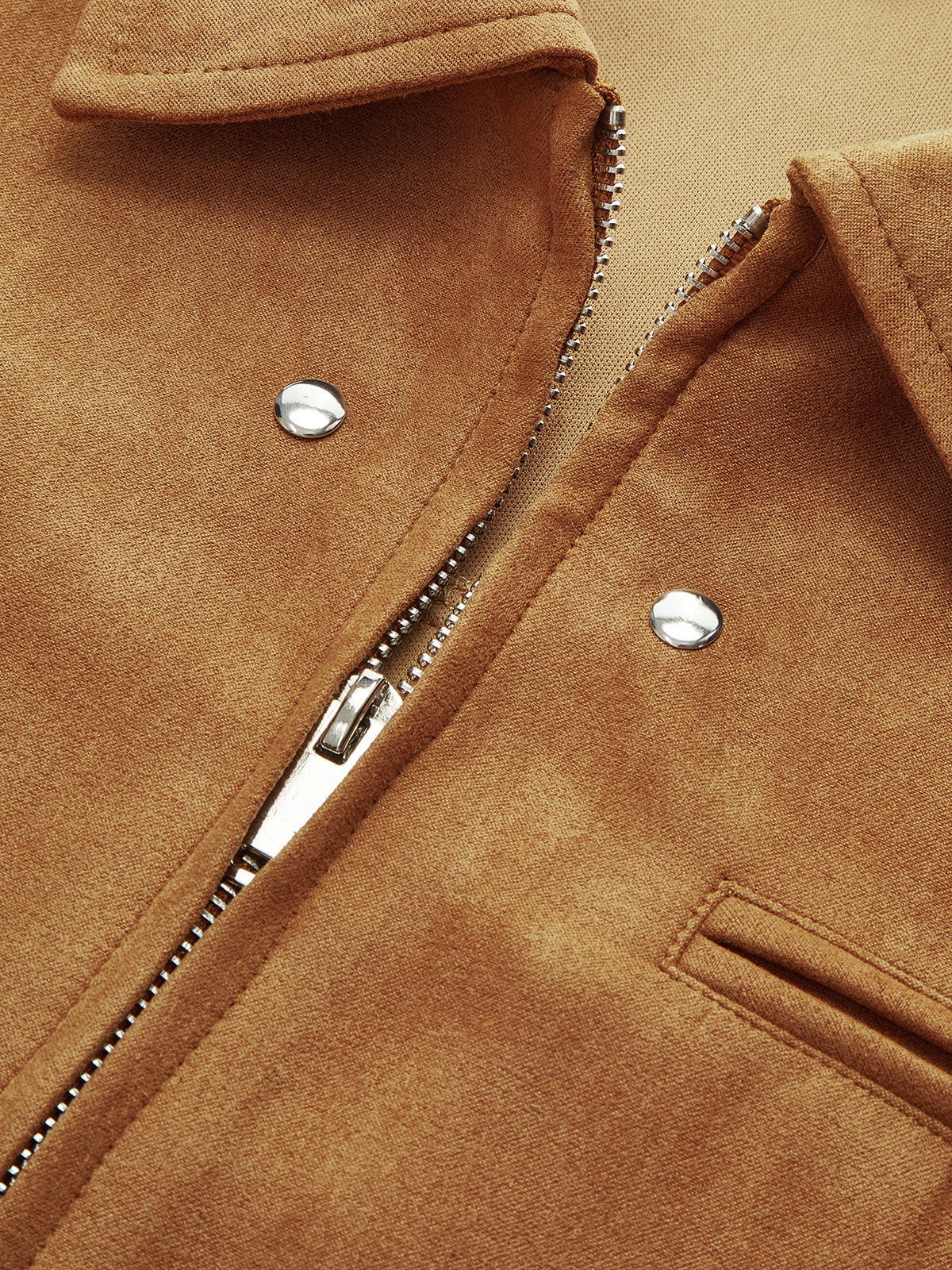 Şık Süet Görünümlü Ceket Turuncu Uzun Kollu