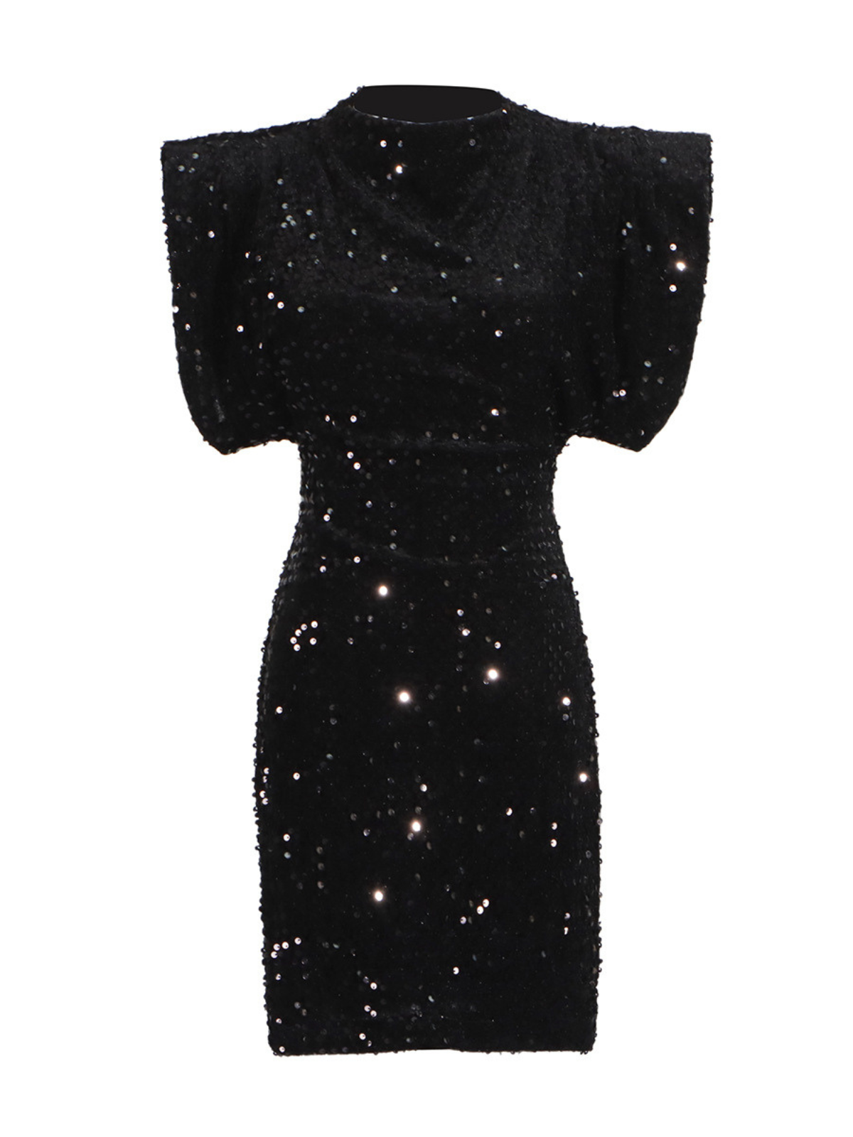 Matisse Omuz Yastığı Payetli Mini Elbise Siyah