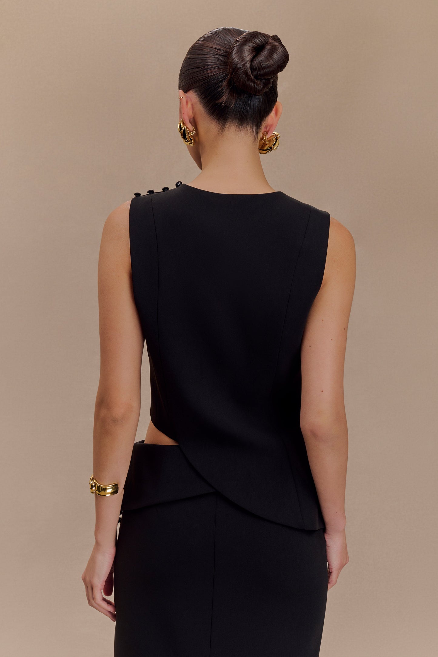 ROF Astrid Asimetrik Kolsuz Takım Elbise Üstü - Siyah