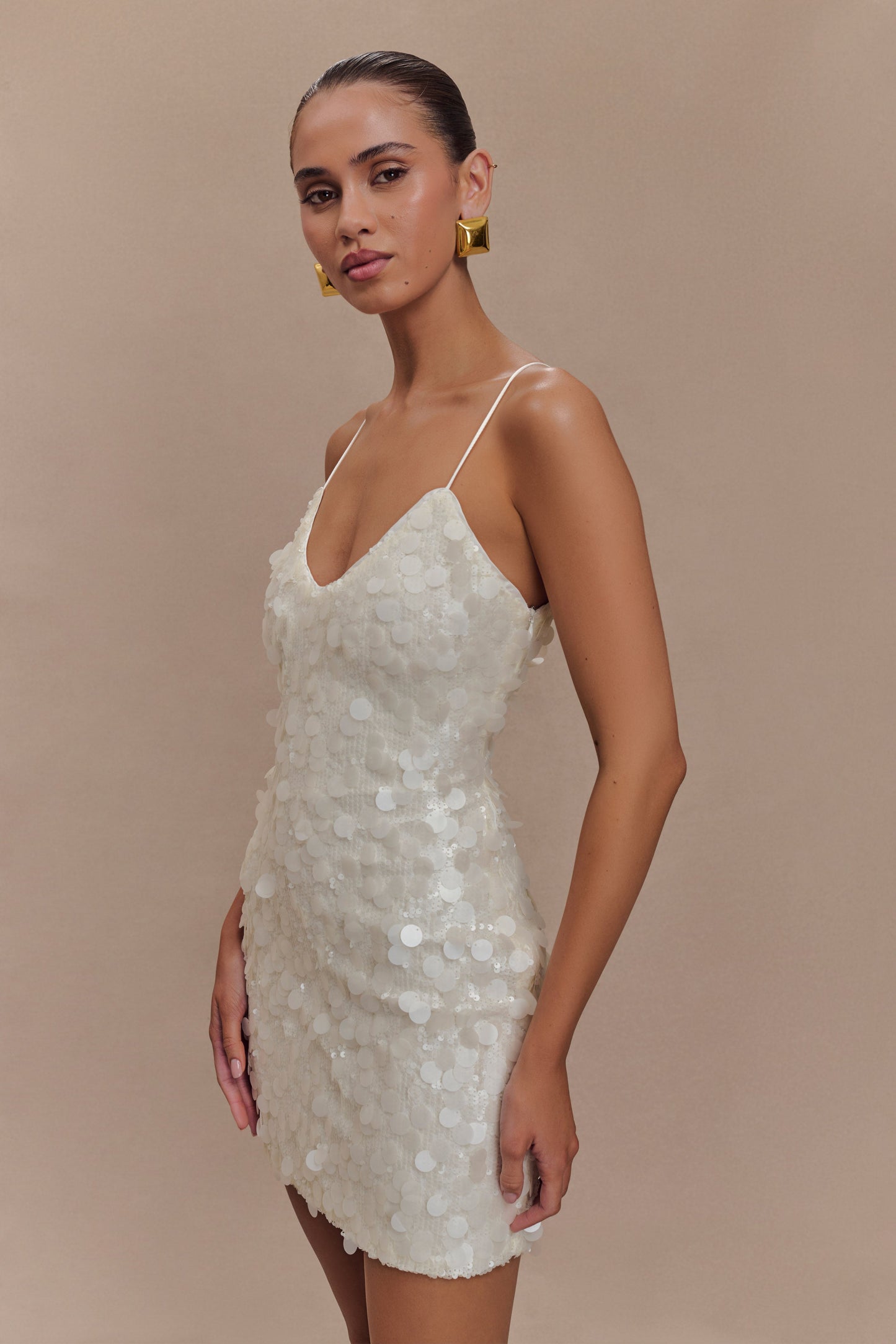 ROF Romilly Payet Mini Elbise - Fildişi