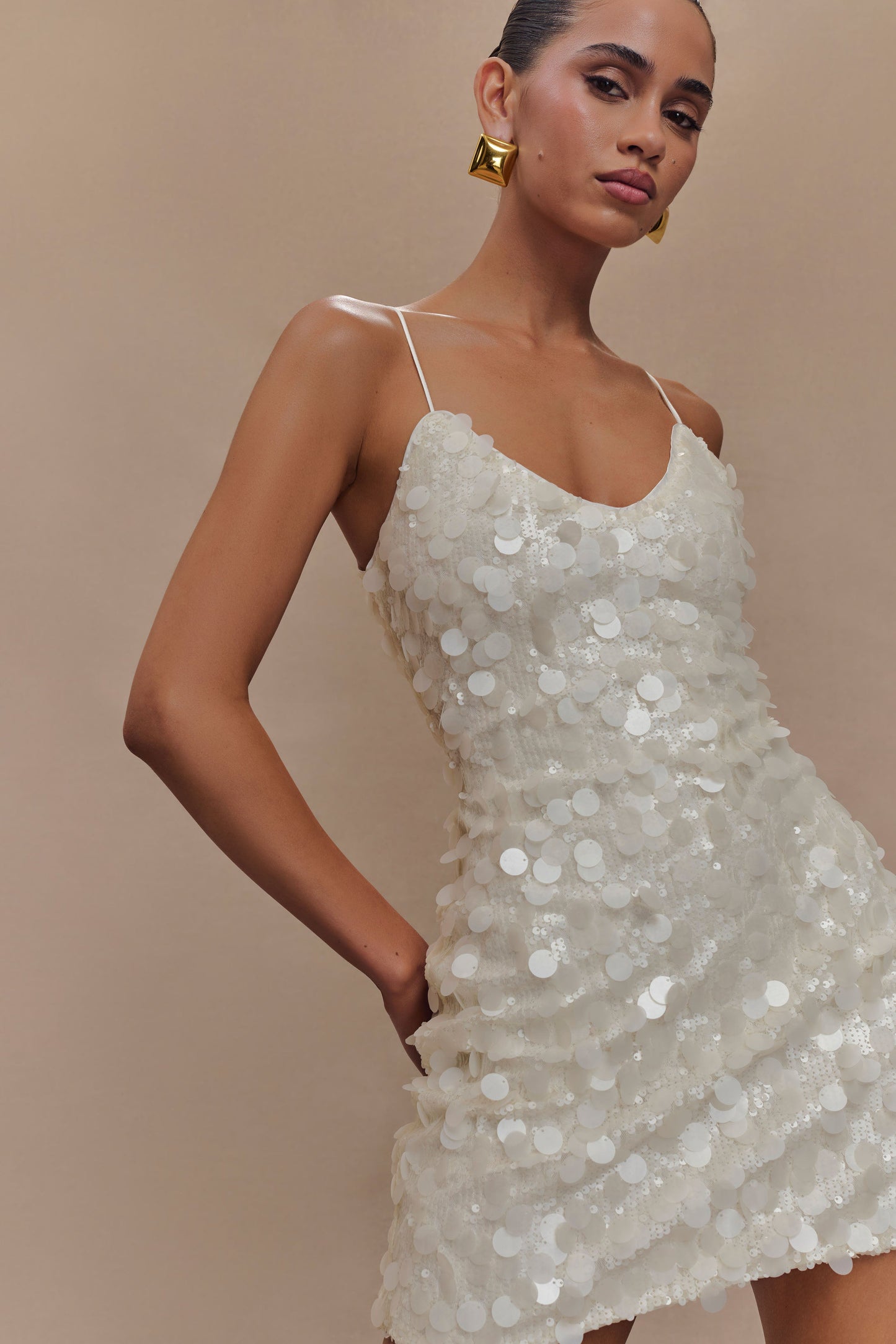 ROF Romilly Payet Mini Elbise - Fildişi