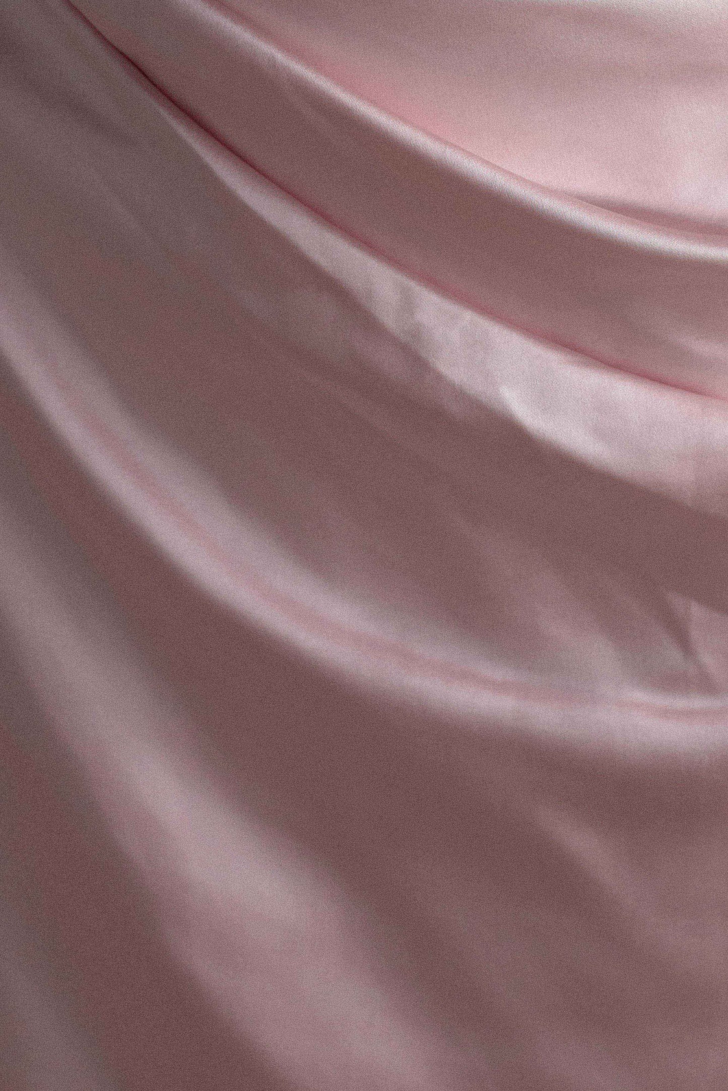 ROF Dalia Düşük Omuzlu Saten Maxi Elbise - Soft Pembe