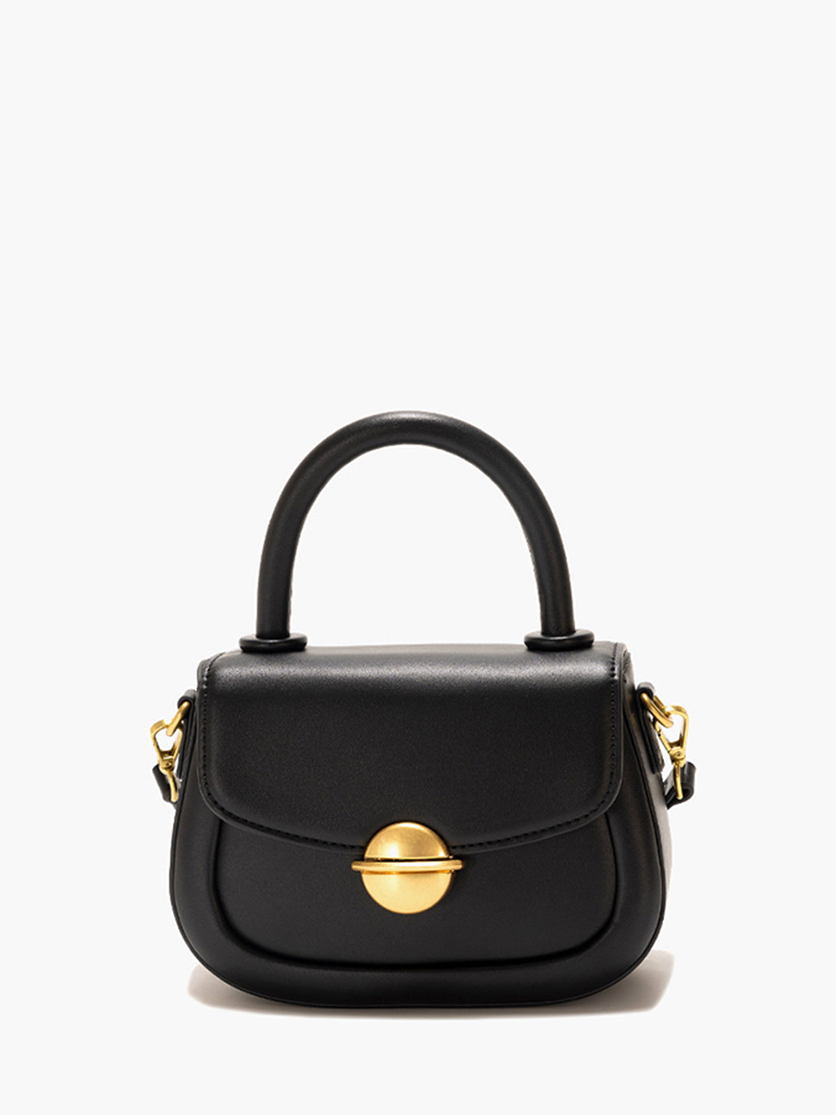 Minimalist Gündelik Omuz Çapraz Askılı Kapaklı Çanta Siyah