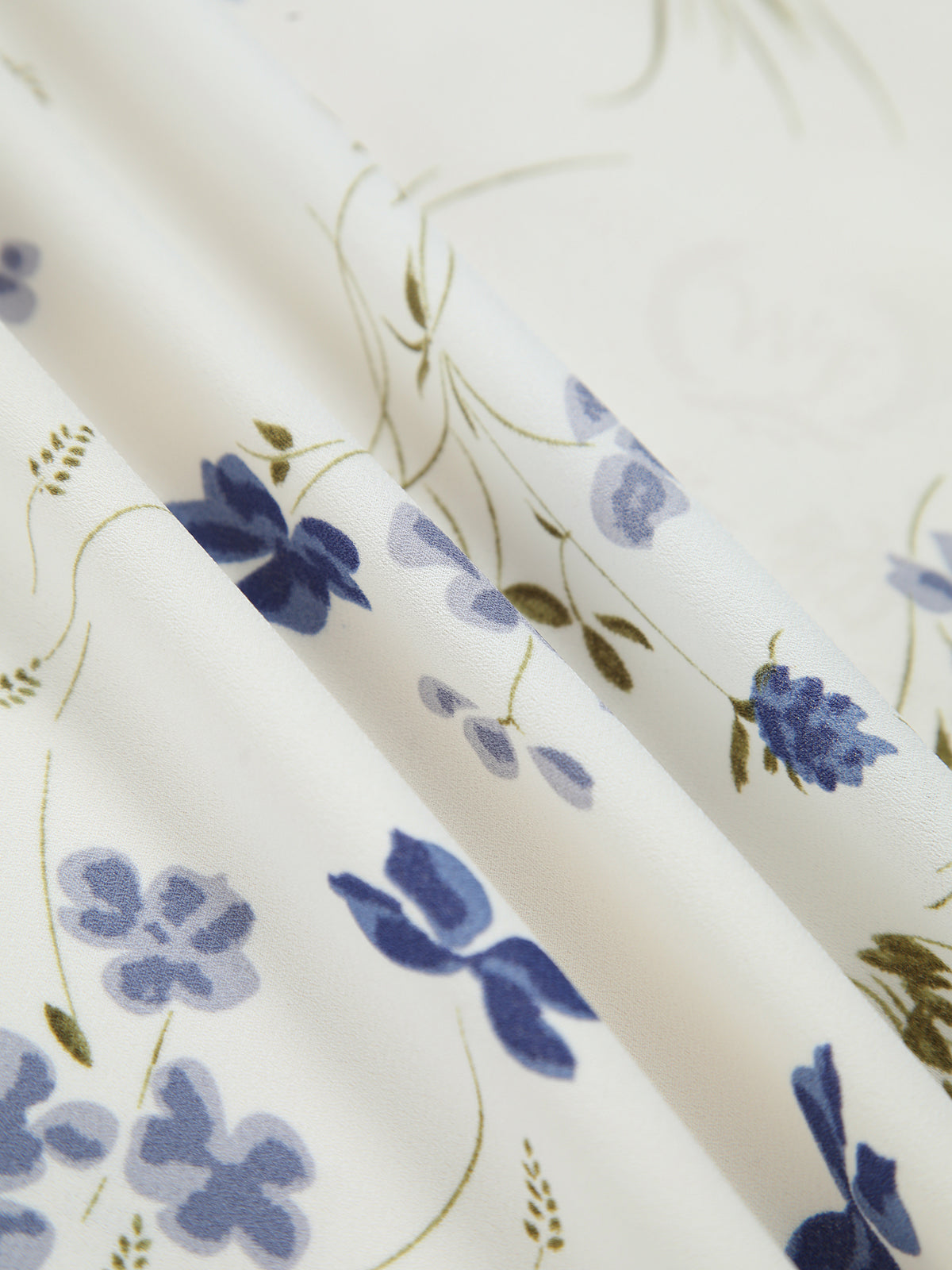 Çiçekli Büzgülü Askılı Kısa Elbise Ekru A-Line Kesim