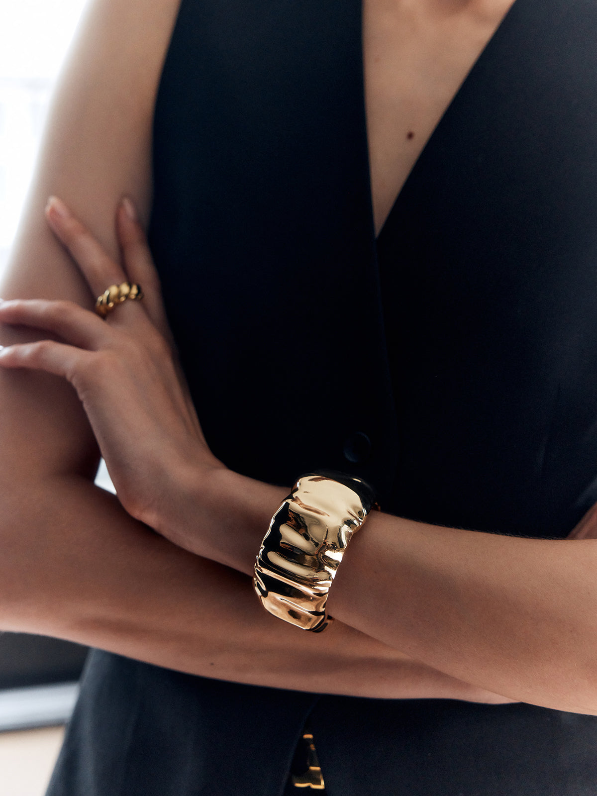 Vintage Manşet Bileklik Altın Rengi Alaşım