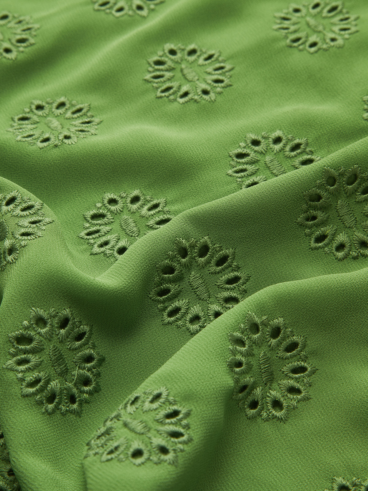 Pamuk Karışımlı V Yaka Kısa Elbise Yeşil Çiçekli