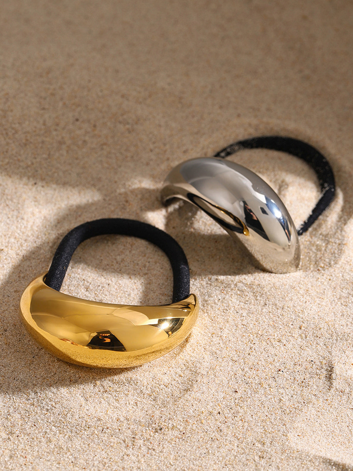 Altın Titanyum Çelik Lastik Saç Bağı Tek Adet