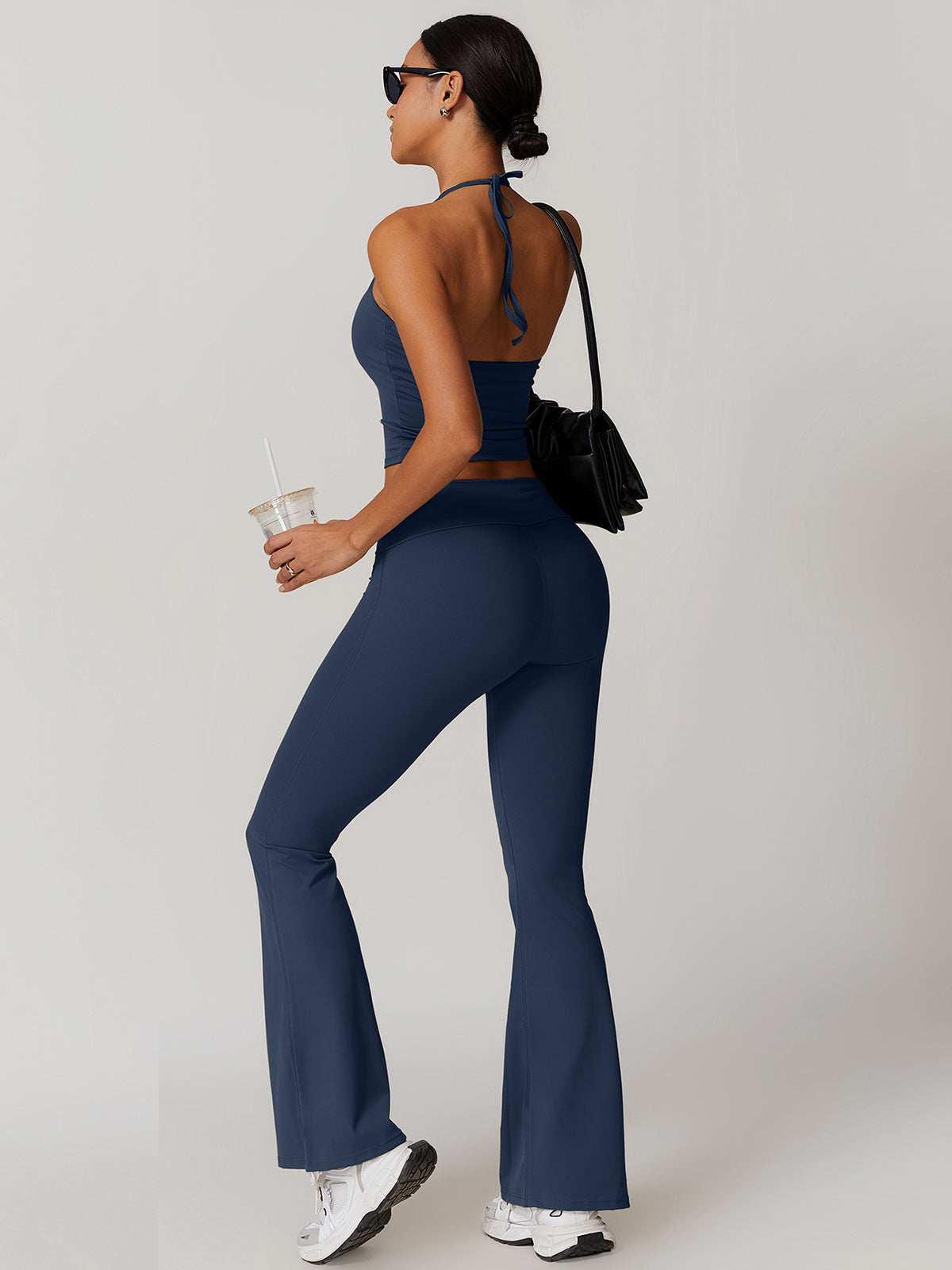 Bağcıklı Aktif Spor Takımı Gri Yüksek Esneme