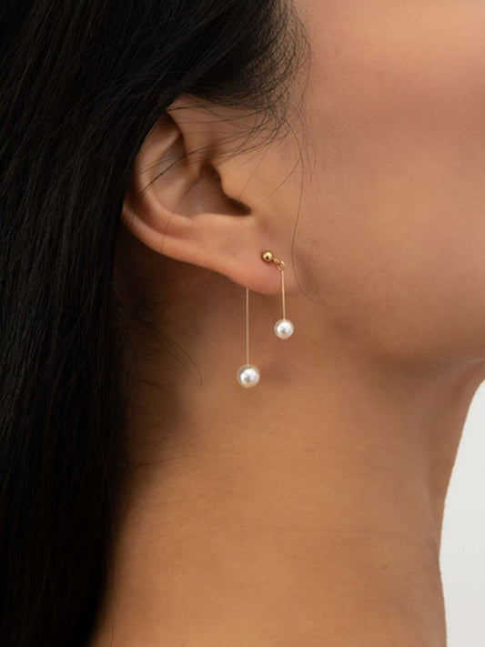 Romantizm İnci Küpe Altın Rengi Zarif Tasarım