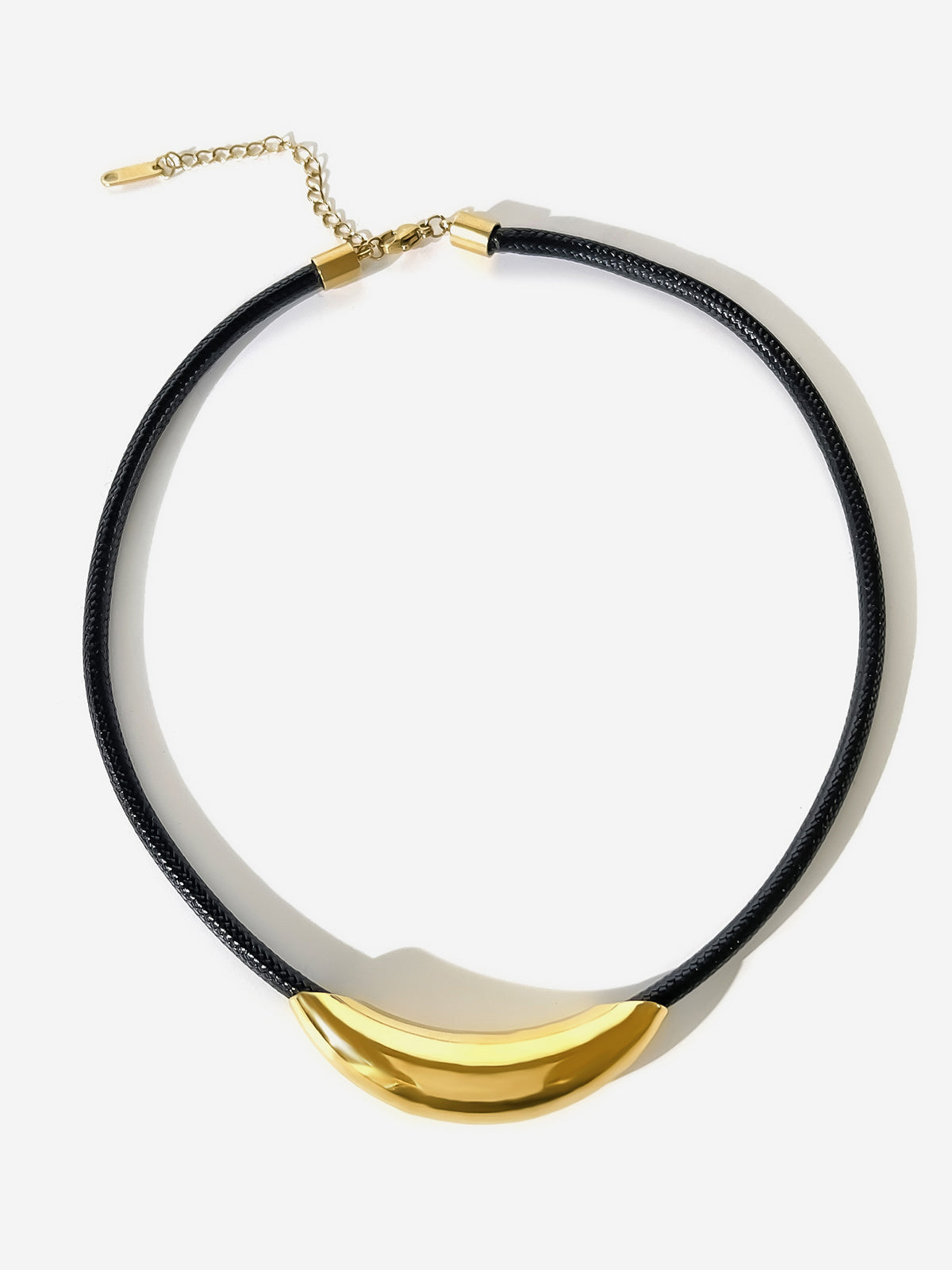 Altın Boru İp Choker Kolye Titanyum Çelik