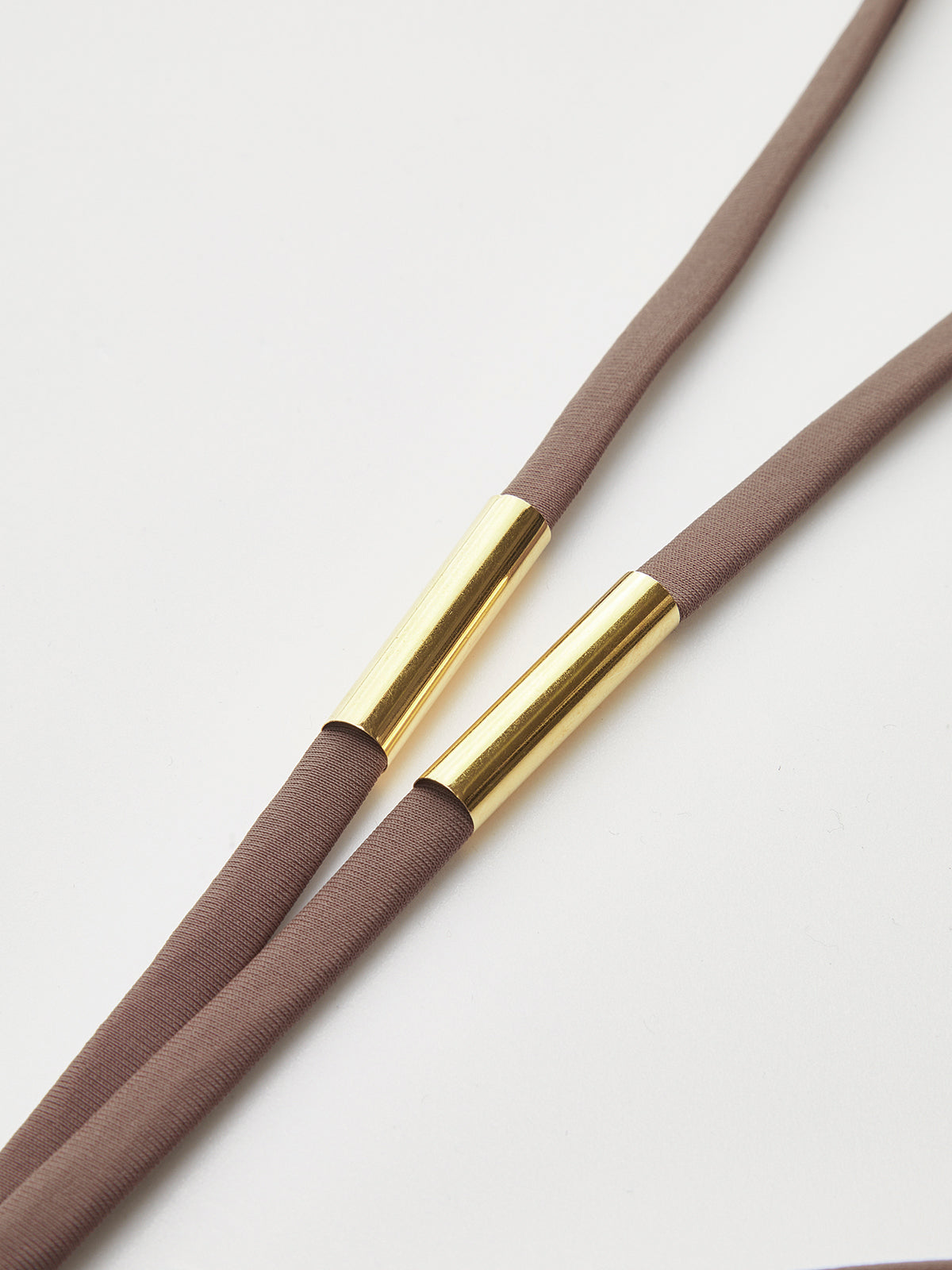 Kravat Detaylı Halter Bikini Seti Kahverengi