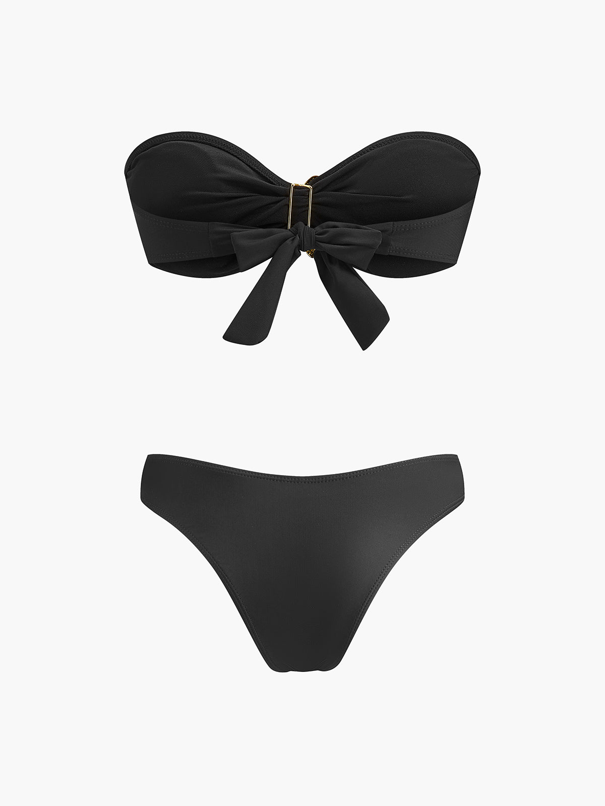 Deniz Yıldızı Süslemeli Bandeau Bikini File Etek Siyah