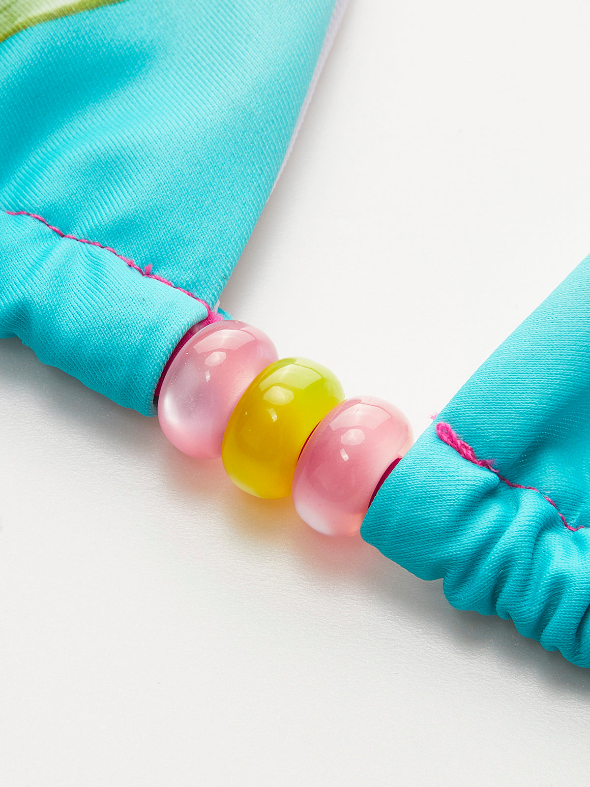 Çiçekli Boncuklu Bikini Takımı Çok Renkli Halter