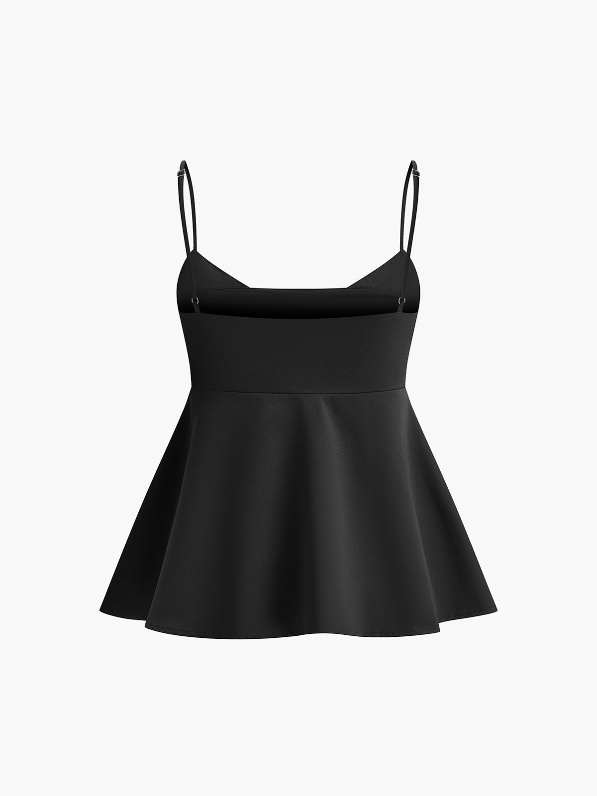 Şık Askılı Kalp Yaka Bluz Siyah Ayarlanabilir