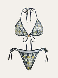 Desenli Halter Bikini Takımı Çok Renkli Jarse