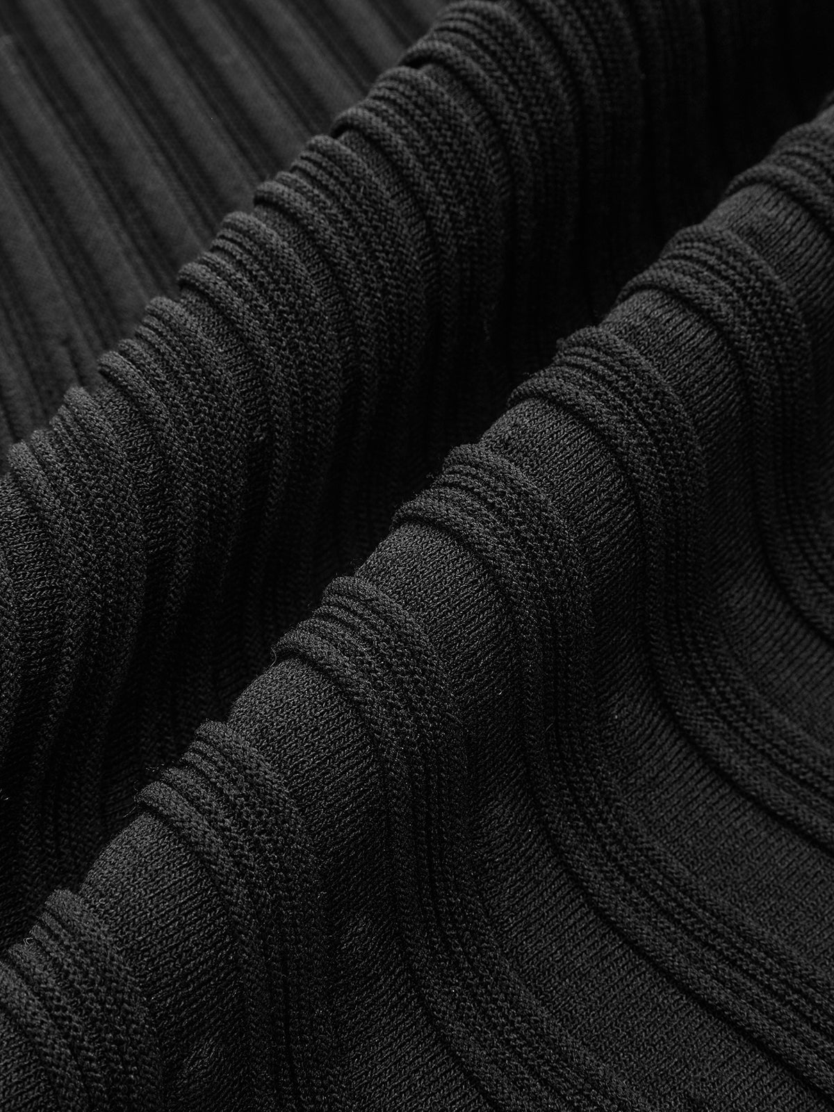 Yaka Düğümlü A Kesim Kazak Elbise Siyah Triko