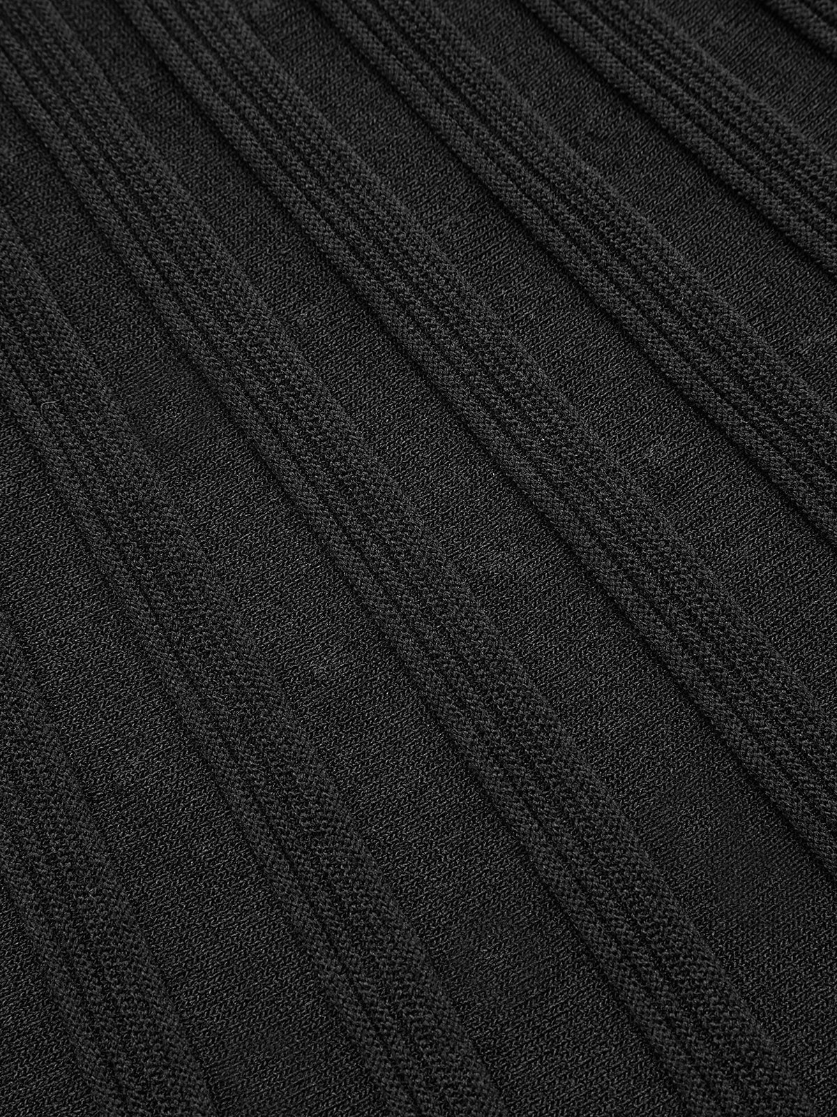 Yaka Düğümlü A Kesim Kazak Elbise Siyah Triko