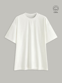 Basic Pamuk Oversize Tişört Bisiklet Yaka Kısa Kol