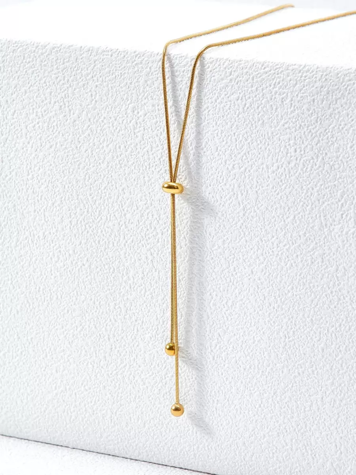 Yılan Zinciri Kolye Titanyum Çelik Altın Rengi