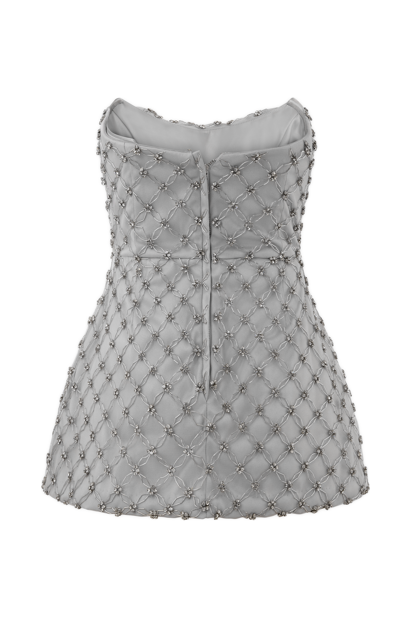 ROF Zuri El Boncuklu Peplum Korse - Gümüş